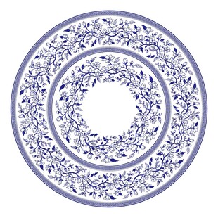 中式玉兰花卉花枝装饰无缝纹样