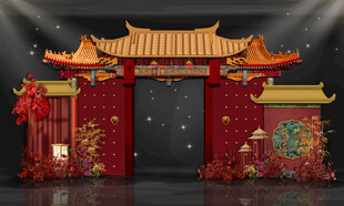 中式屋檐门头效果图