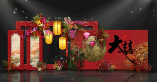 中式传统节日古风布景