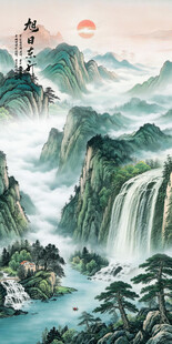 竖幅玄关山水画