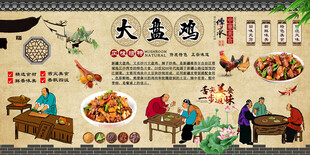 大盘鸡背景墙