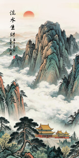 迎客松山水画