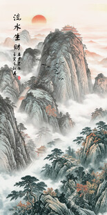 新中式国画墙壁画