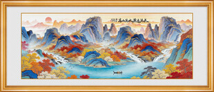 横幅彩墨山水装饰画