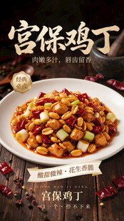 宫保鸡丁美食宣传海报