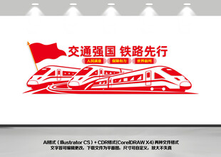 交通强国铁路先行文化墙