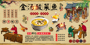 金汤酸菜鱼背景墙