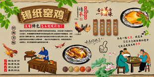 锡纸窑鸡背景墙