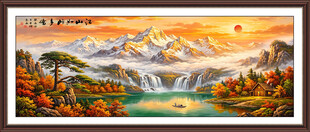 油画田园山水风景画