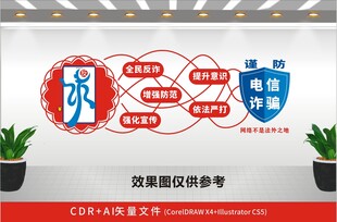 反诈防骗文化墙宣传