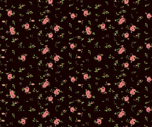 黑底小粉花满印图案