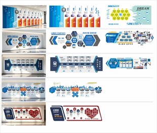 AI矢量图文化墙信息图表模板