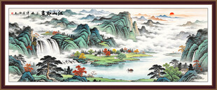 八方来财山水画