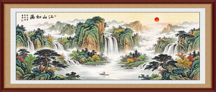 山水画客厅挂画