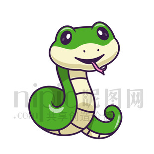 可爱卡通小青蛇