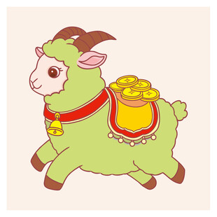2027羊年卡通羊插画