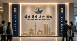 高档简洁校园文化墙