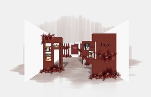 红白撞色婚礼展示区