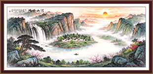 国画中堂画 客厅山水画