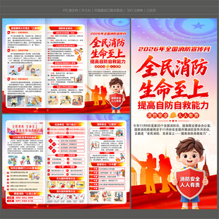 全国消防宣传月三折页