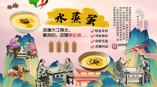 水蒸蛋背景墙