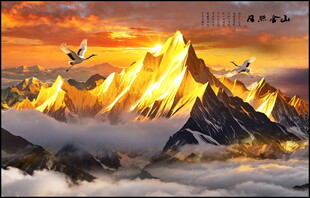 日照金山风水画