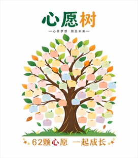 心愿树主题插画海报