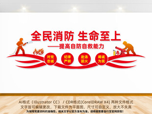 全民消防生命至上文化墙