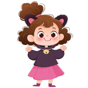 万圣节穿猫咪装猫耳朵铃铛小女孩