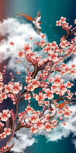 红梅迎春国风花鸟玄关装饰画