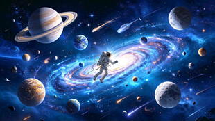 太空星球宇宙黑洞宇航员星空背景