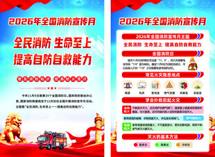 2026全国消防宣传月海报
