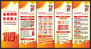 消防月  宣传系列展架