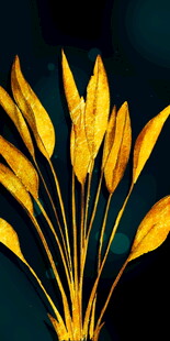 金色植物装饰玄关装饰画