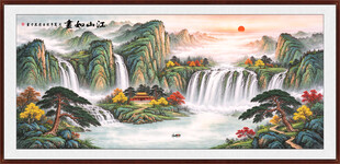 旭日东升山水国画