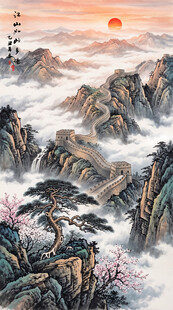 竖幅山水画