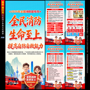 消防月X展架